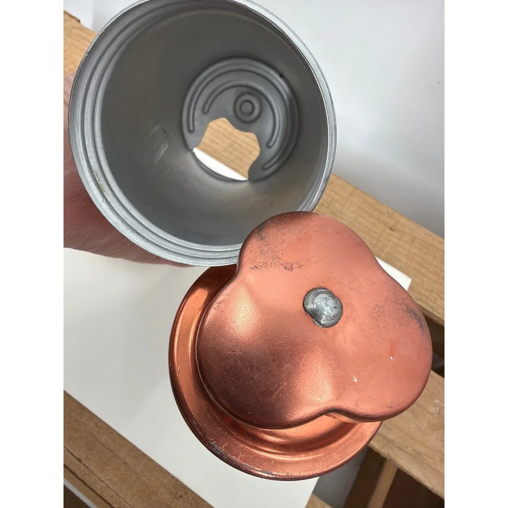 Vtg Aluminum Mirro Dial a Cookie Press 3 Copper Discs Manual Spritz Maker